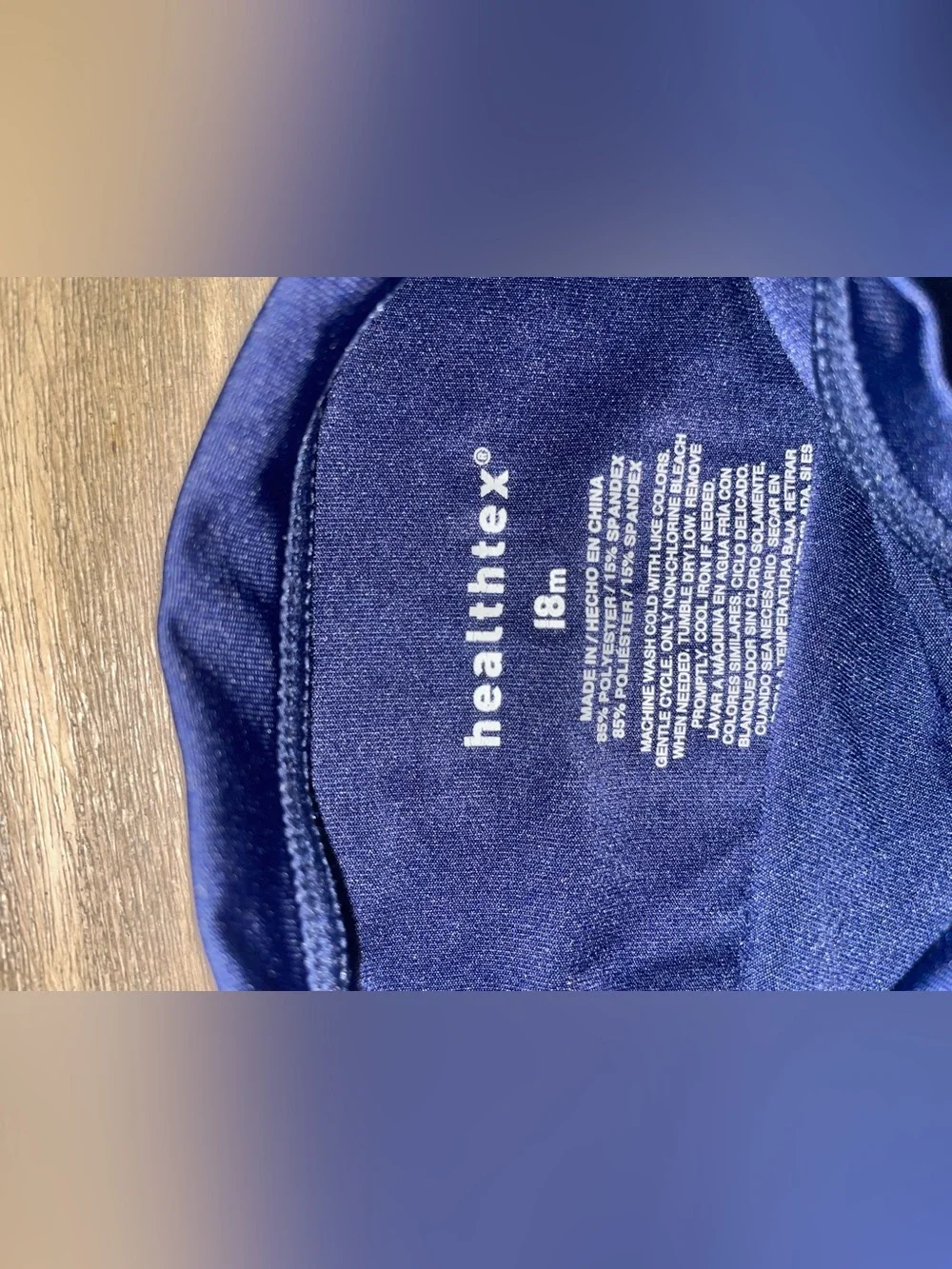 healthtex Navy and White Toddler Swim Shirt